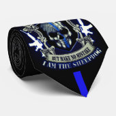 Ligne bleue mince artisan de la cravate officier d (Roulé)