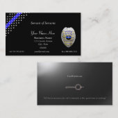 Ligne Bleue Mince Carte de visite de badge de l'au (Devant / Derrière)