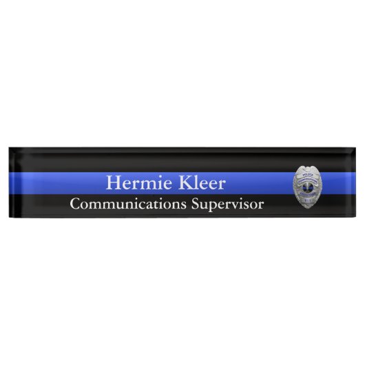 Ligne Bleue Mince - Dispatcher Radio 911 Plaque Co (Devant)