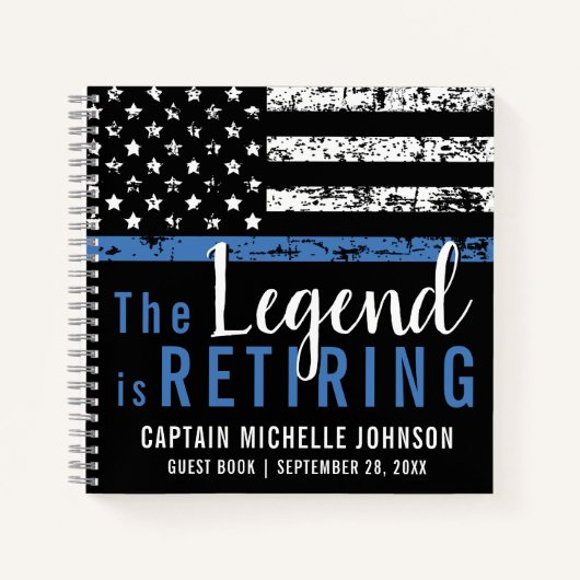 Ligne Bleue Mince Drapeau Police Retraite Livre d' (Devant)