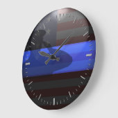 Ligne Bleue Mince - Drapeau Salon Grande Horloge (Angle)