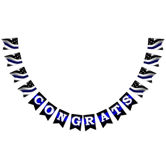 Ligne Bleue Mince Félicitations Drapeaux de Buntin (Tout)