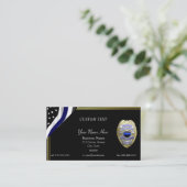 Ligne bleue mince Lieutenant Carte de visite (Debout devant)