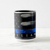 Ligne Bleue Mince Nommée Mug (Centre)