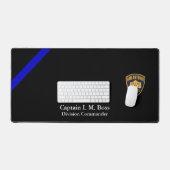 Ligne Bleue Mince - Office Patch Desk Name Plate (Clavier et souris)