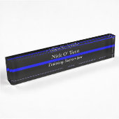 Ligne Bleue Mince - Plaque de nom de conception Cr