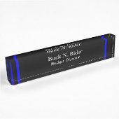 Ligne Bleue Mince - Plaque de nom Design Classique