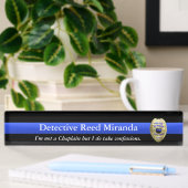 Ligne Bleue Mince - Plaque de nom du bureau Mirand