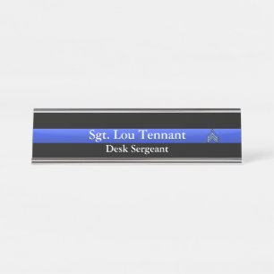 Ligne Bleue Mince - Plaque signalétique du grade d