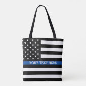 Ligne Bleue Mince - Sac fourre-tout Drapeau améric (Dos)