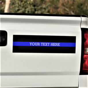 Ligne Bleue Mince - Votre texte ici Sticker pare-c