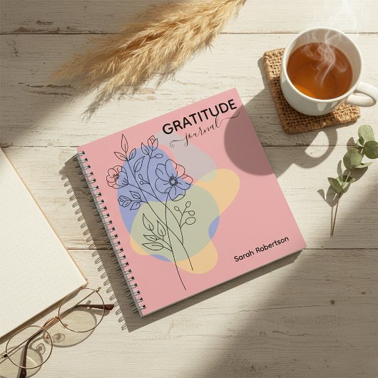 Ligne Botanique Moderne Art Gratitude Journal