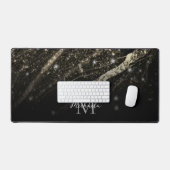 Ligne brillante or noir chic abstrait Monogramme (Clavier et souris)