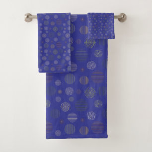 Ligne circulaire géométrique vintage motif bleu