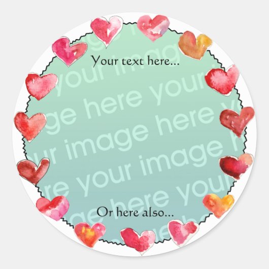 Ligne Coeur Grande- Faites vos propres Stickers (Devant)