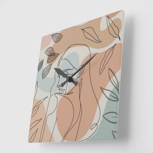 Ligne d'art femme feuille Horloge (Angle)
