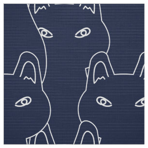 Ligne d'art moderne bleu chic tissu motif