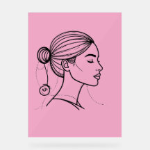 Ligne de femme élégante | Profil d'art minimaliste
