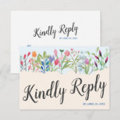 Ligne de la carte RSVP de mariage Fleurs sauvages  (Devant / Derrière)