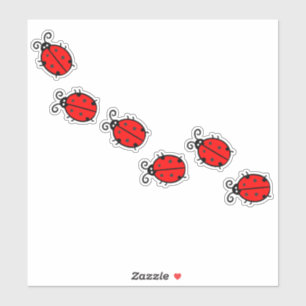 Ligne de Ladybugs Design Vinyl Sticker