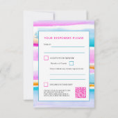 Ligne de marée Abstraite mariage réponse code QR (Dos)