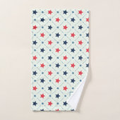 Ligne de point bleu étoile rouge Motif géométrique (Serviette à main)