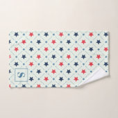 Ligne de point bleu étoile rouge Motif géométrique (Serviette à main)