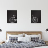 Ligne de vélo noir et blanc Art moderne Deux (Chambre à coucher)