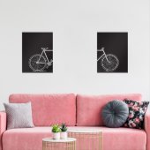 Ligne de vélo noir et blanc Art moderne Deux (Salon)