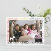 Ligne de voeux de Noël carte photo de vacances (Debout devant)