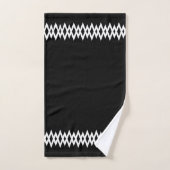 Ligne décorative diamant moderne sur fond noir (Serviette à main)