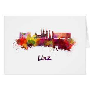 Ligne d'horizon Linz en aquarelle
