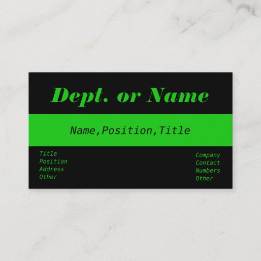 Ligne-Doc. mince de vert, infirmière, carte de (Devant)