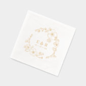 Ligne élégante Flore dessinée Mariage Monogramme (Gauche)