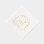 Ligne élégante Flore dessinée Mariage Monogramme (Droite)