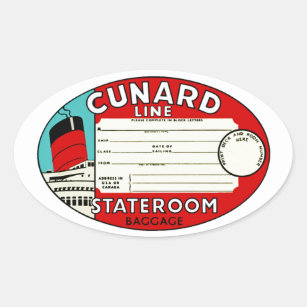 Ligne étiquette de Cunard de bagage
