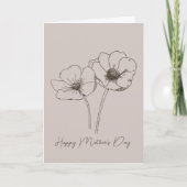 Ligne florale botanique Dessin Carte de fête des m (Devant)