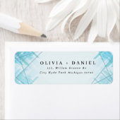 Ligne géométrique moderne étiquette d'adresse de r (En situation)