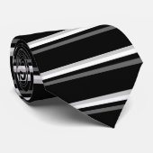 Ligne grise, noire, et blanche cravate de motif (Roulé)