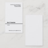 Ligne grise simple carte de visite de verticale (Devant / Derrière)