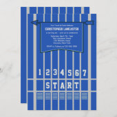 Ligne invitation de début d'athlétisme de bleu (Devant / Derrière)