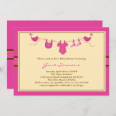 Ligne invitation d'habillement de layette de baby (Devant / Derrière)