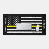 Ligne jaune mince Distressed American Flag (Clavier et souris)