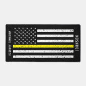 Ligne jaune mince Distressed American Flag (Recto)