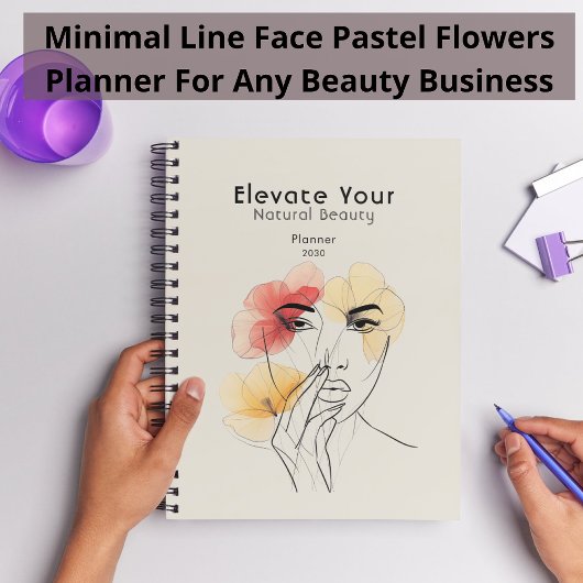 Ligne minimale Face Fleurs roses Beauté Business