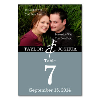 Ligne moderne Carte photo bleu ardoise