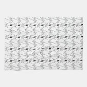 Ligne moderne Dessin Chien noir blanc serviettes d (Horizontal)