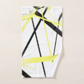 Ligne Moderne Géométrie Cool Blanc Noir Jaune (Serviette à main)