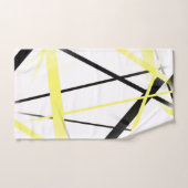 Ligne Moderne Géométrie Cool Blanc Noir Jaune (Serviette à main)