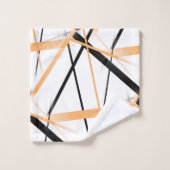 Ligne Moderne Géométrie Cool Orange-Blanc-Noir (Gant de toilette)